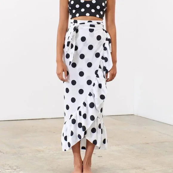 MARA HOFFMAN Eavan Polka Dot Ruffle-Hem Skirt - Picture 4 of 8